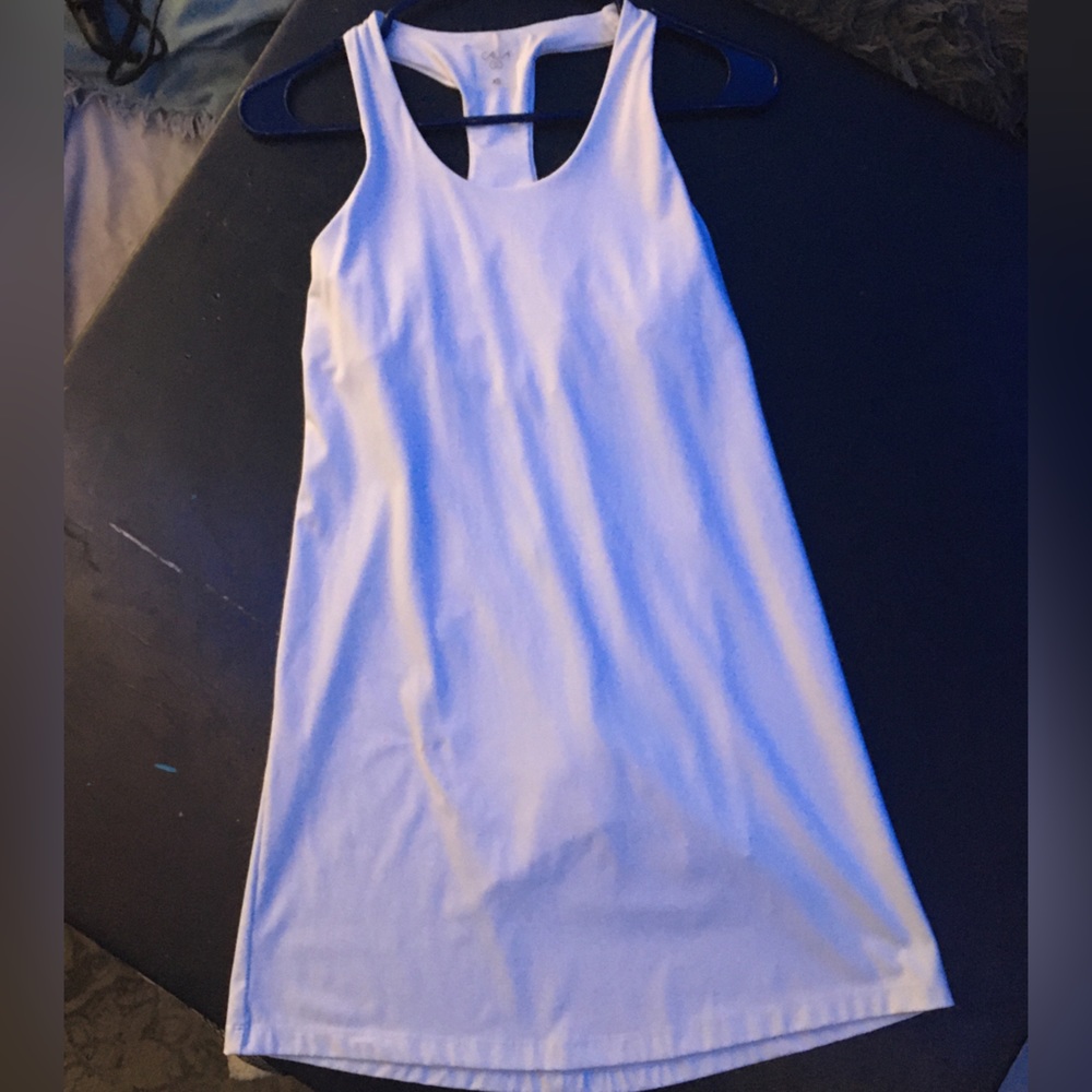 White Calia athletic dress with built in shorts
